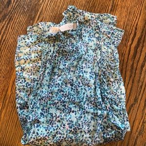 Loft multicolored flutter sleeve blouse